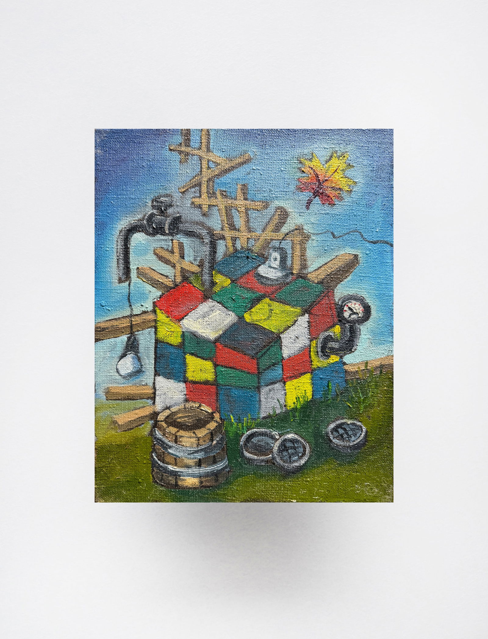 Oil painting with frame Cube K. Leonid - 9