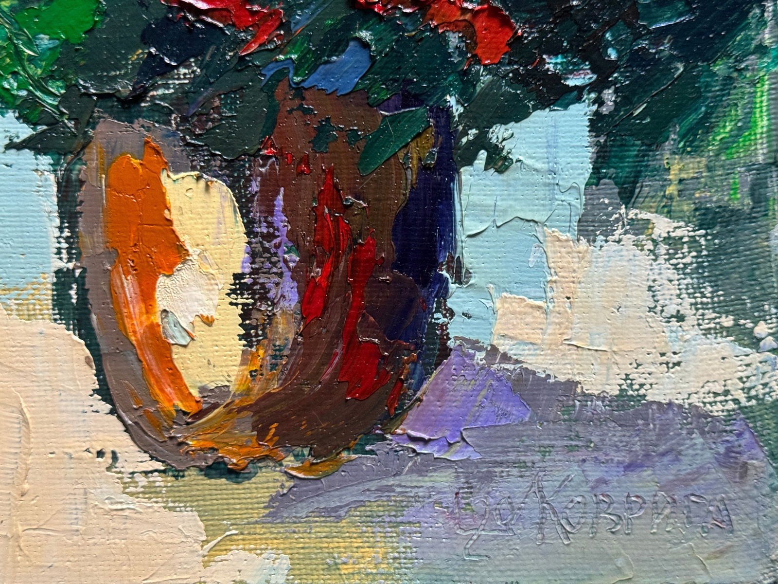 Oil painting with frame Flowers K. Leonid - 10