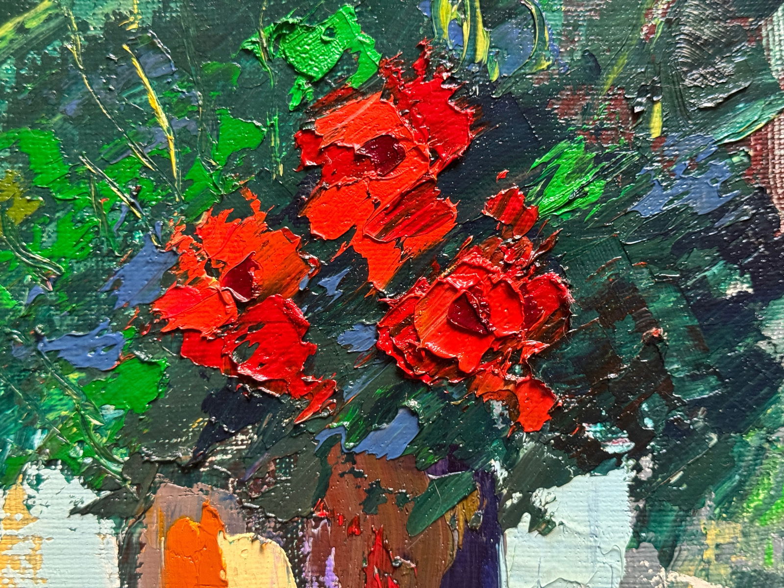 Oil painting with frame Flowers K. Leonid - 9