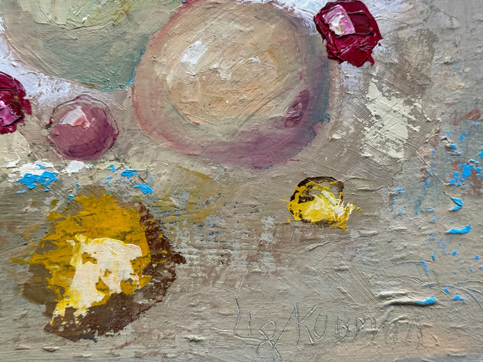 Abstract Oil painting with frame still life K. Leonid - 10