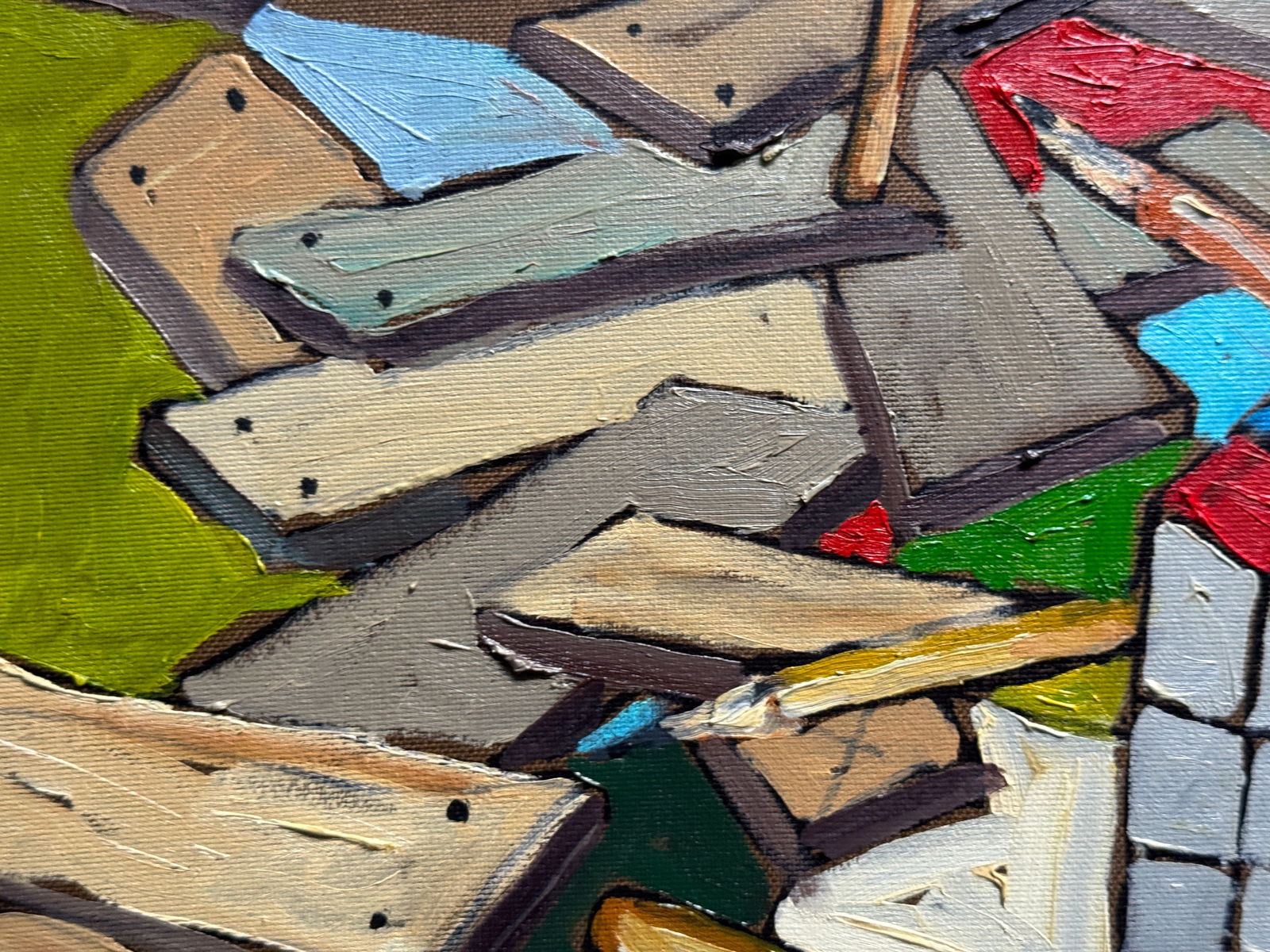 Oil painting with frame Rubik's Cube K. Leonid - 4