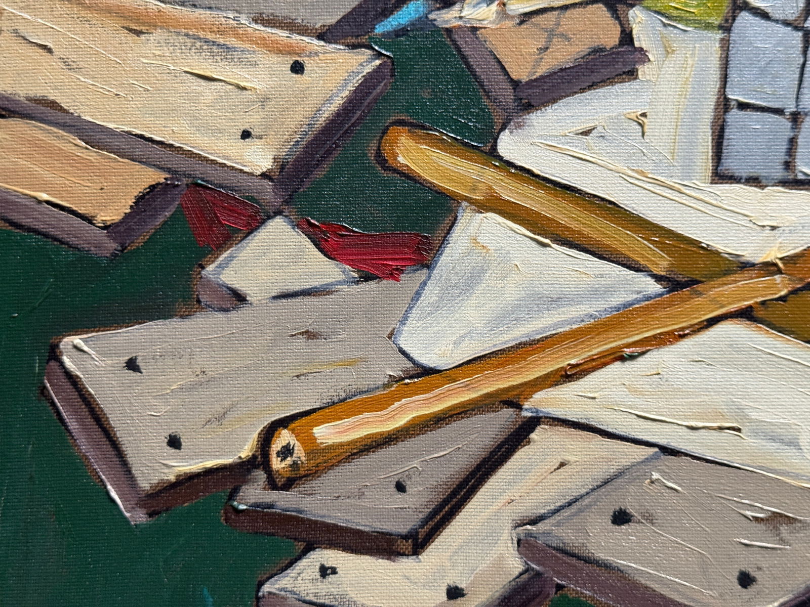 Oil painting with frame Rubik's Cube K. Leonid - 5