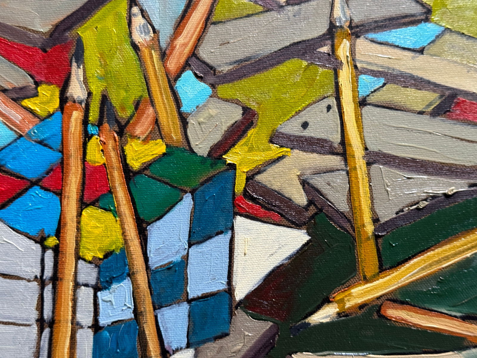 Oil painting with frame Rubik's Cube K. Leonid - 7