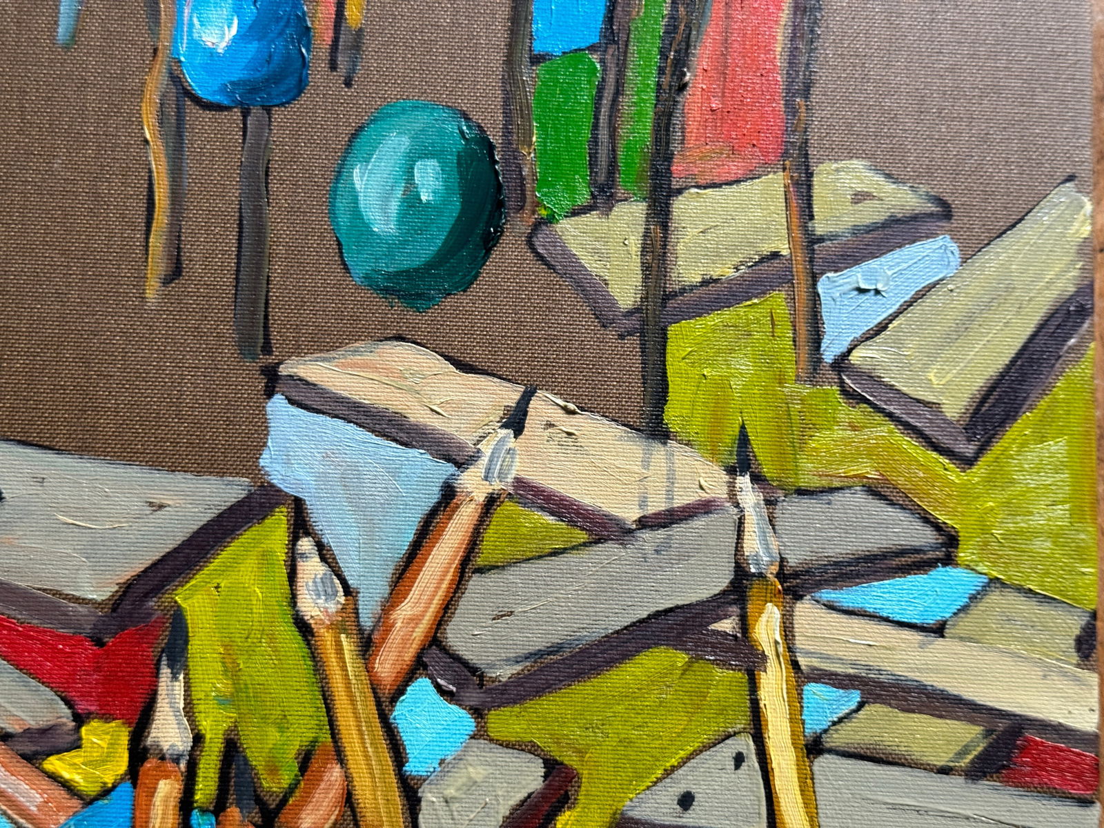 Oil painting with frame Rubik's Cube K. Leonid - 8