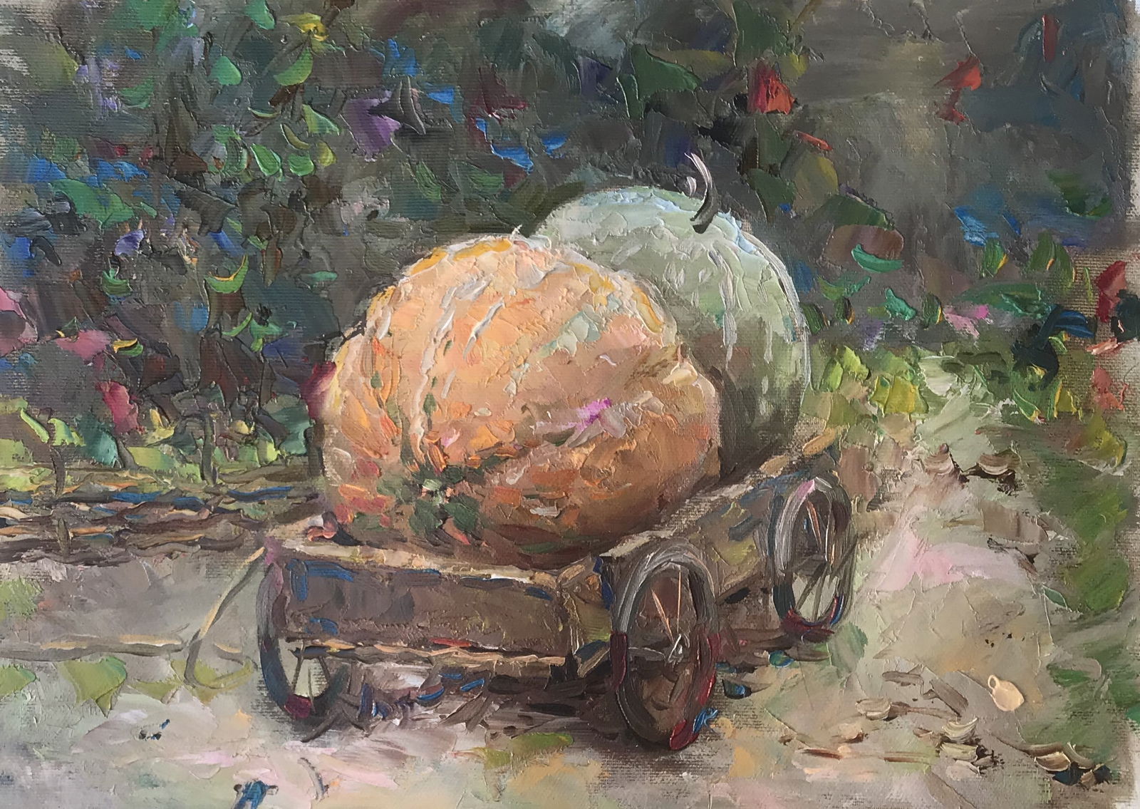 Oil painting Gift of autumn Sergey Ivanovich Animov: Title: Oil painting Gift of autumn Sergey Ivanovich Animov Description: 277DDD Painter: Sergey Ivanovich Animov Size: 27x37 cm/10,63x14,56 inches Components: canvas, oil Original painting from our
