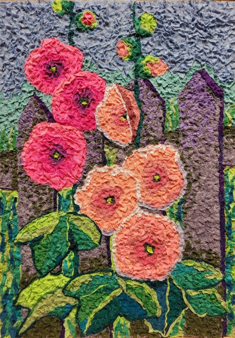 Handicraft Mallows: Title: Handicraft Mallows Description: 20Serd Painter: Size: 36,5x26 cm/14,37x10,23 inches Components: Fabric, glue, fiberboard Original Artwork from our collection ERA: Reserve: $150.00 S