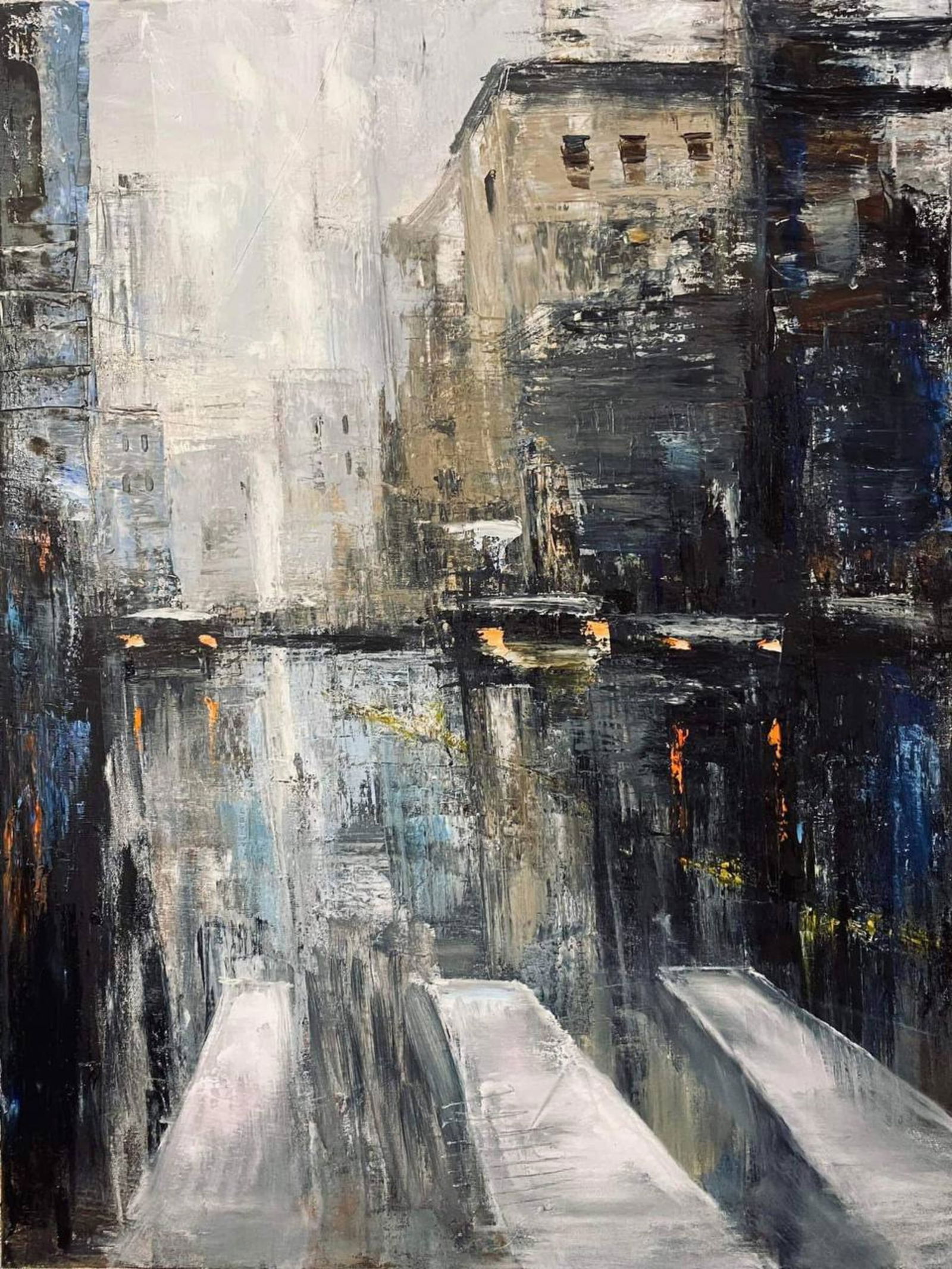 Oil painting Street after the rain Igor Kutsenko: Title: Oil painting Street after the rain Igor Kutsenko Description: 09Kut Painter: Igor Kutsenko Size: 60x80 cm/23,62x31,49 inches Components: Oil, canvas Original painting from our collection ERA: 2