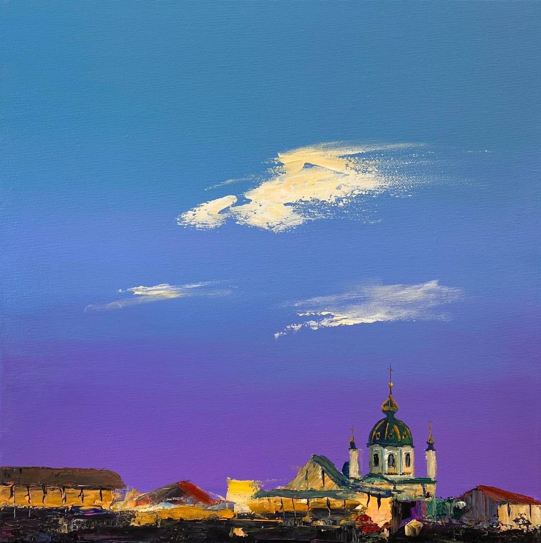 Acrylic painting st. Andrii's Church Igor Kutsenko: Title: Acrylic painting st. Andrii's Church Igor Kutsenko Description: 53Kut Painter: Igor Kutsenko Size: 40x40 cm/15,75x15,75 inches Components: Acrylic, canvas Original painting from our collection