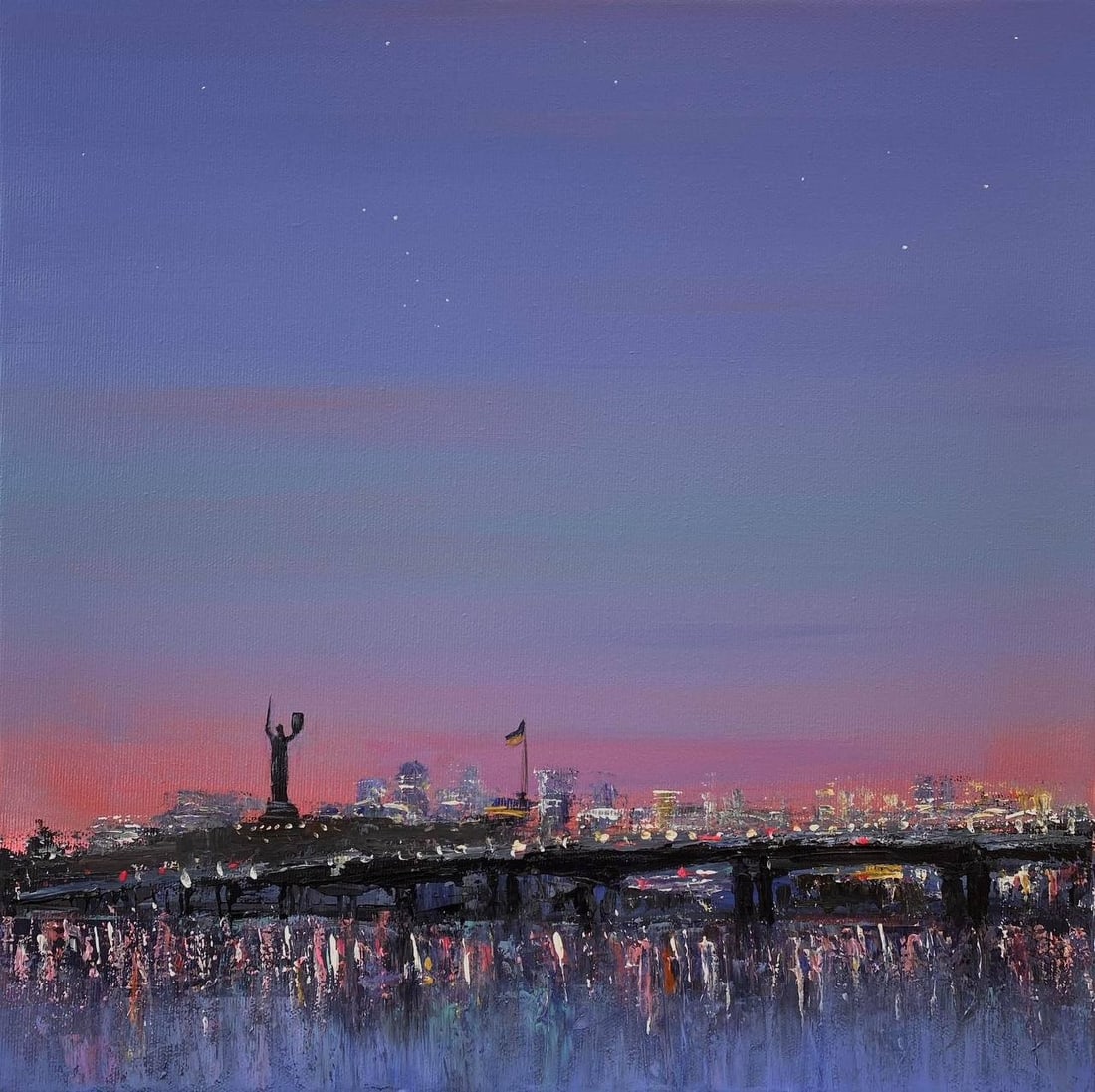 Acrylic painting Kyiv Igor Kutsenko: Title: Acrylic painting Kyiv Igor Kutsenko Description: 54Kut Painter: Igor Kutsenko Size: 40x40 cm/15,75x15,75 inches Components: Acrylic, canvas Original painting from our collection ERA: 2025 Short