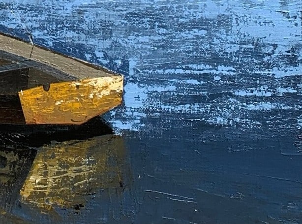 Oil painting Boat on the beach Ukrainian painter - 5