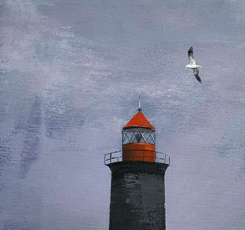 Oil painting Lighthouse Ukrainian painter - 9