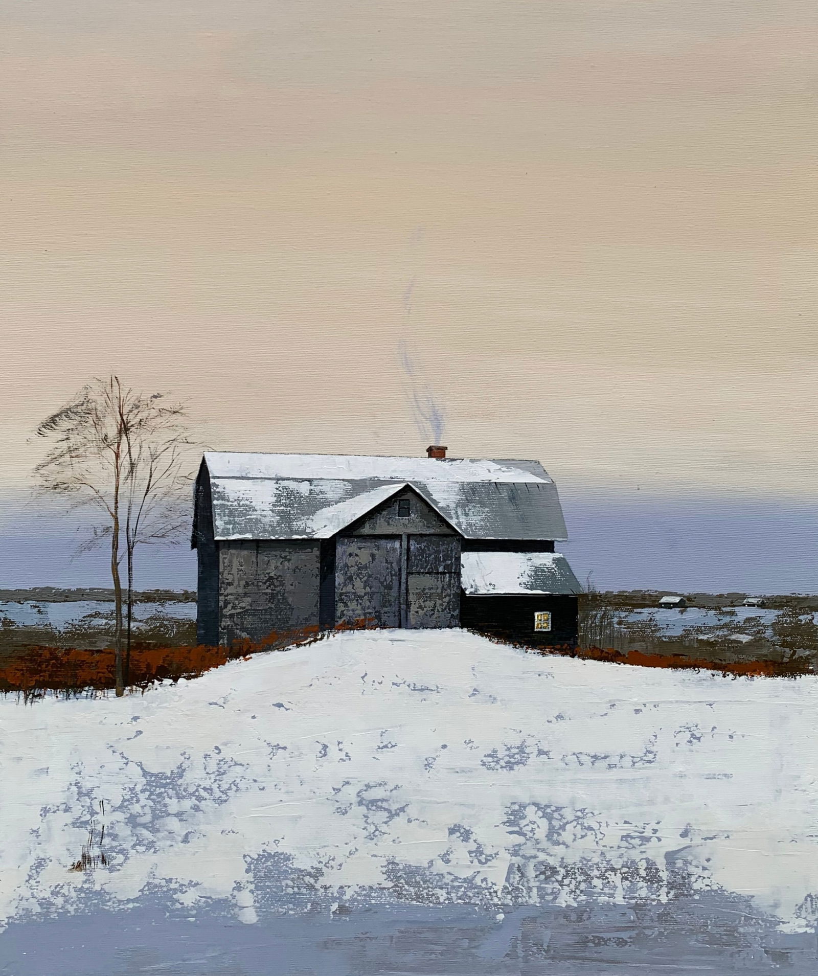 Oil painting Snowy roof Ukrainian painter: Title: Oil painting Snowy roof Ukrainian painter Description: 13Sh Painter: Ilona Sh. Size: 60x50 cm/ 23.6x19.7 inches Components: acrylic, canvas Original painting CONDITION: exellent ERA: 2025 ARTIS