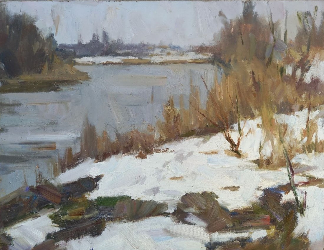 Oil painting On the lake Alex Ditriev: Title: Oil painting On the lake Alex Ditriev Description: 74AD Painter: Alex Ditriev Size: 57x44.5 cm/22.4x17.5 inches Components: oil, cardboard Original painting from our collection ERA: Short