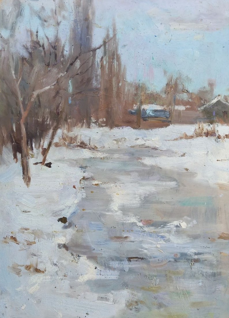 Oil painting Melted snow Alex Ditriev (1 of 1)