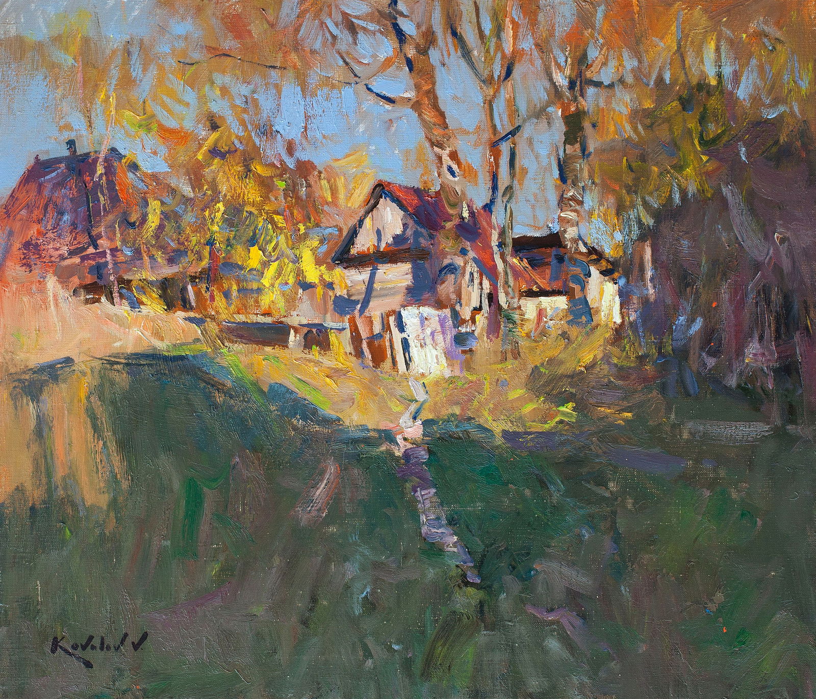 Oil painting autumn evening Kovaliov V. (1 of 1)
