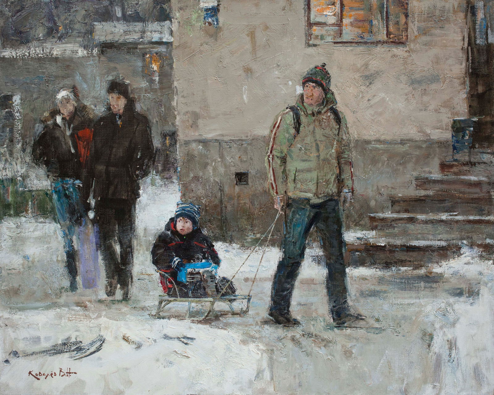 Oil painting Christmas present Ukrainian Artist (1 of 2)
