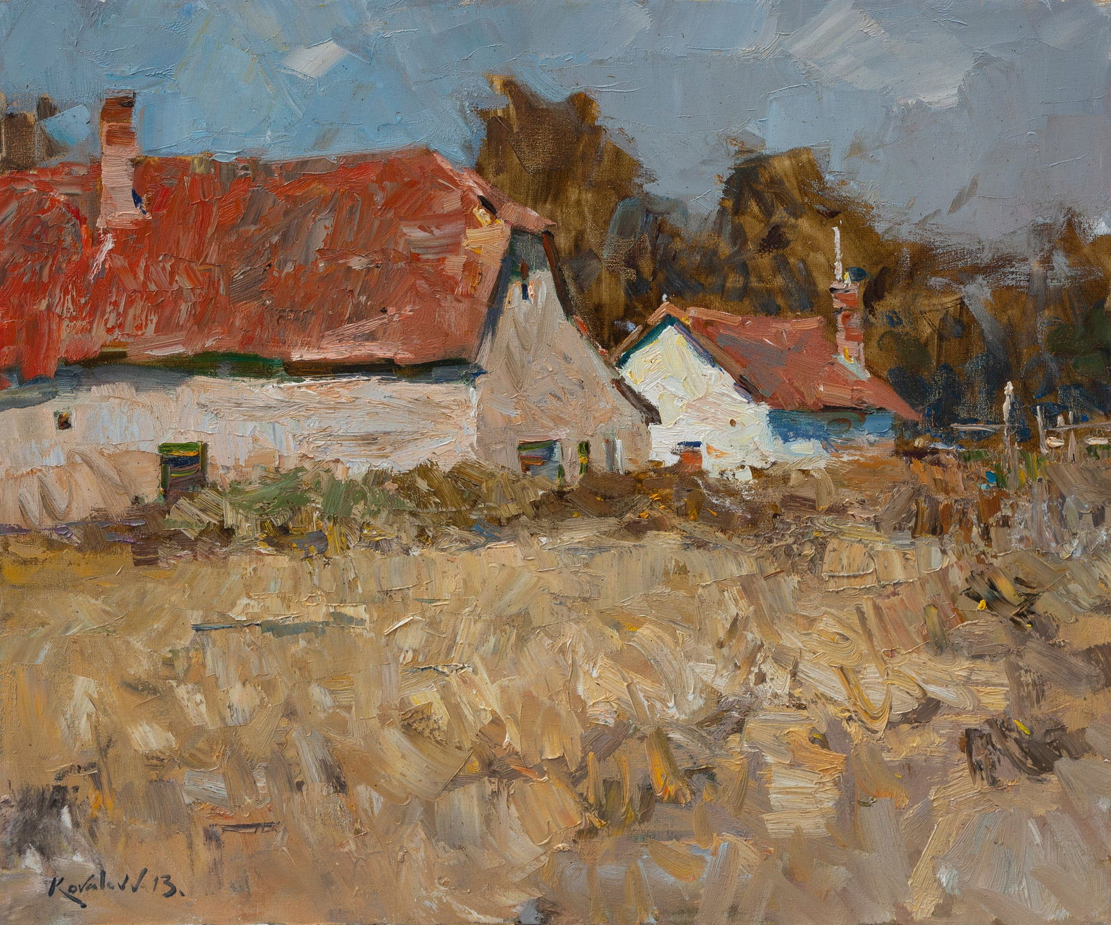 Oil painting Hungary village Ukrainian Artist: Title: Oil painting Hungary village Ukrainian Artist Description: 31KV Painter: Kovaliov V. Size: 50x60 cm/19.7x23.6 inches Components: oil, canvas Original painting from our collection ERA: 2013