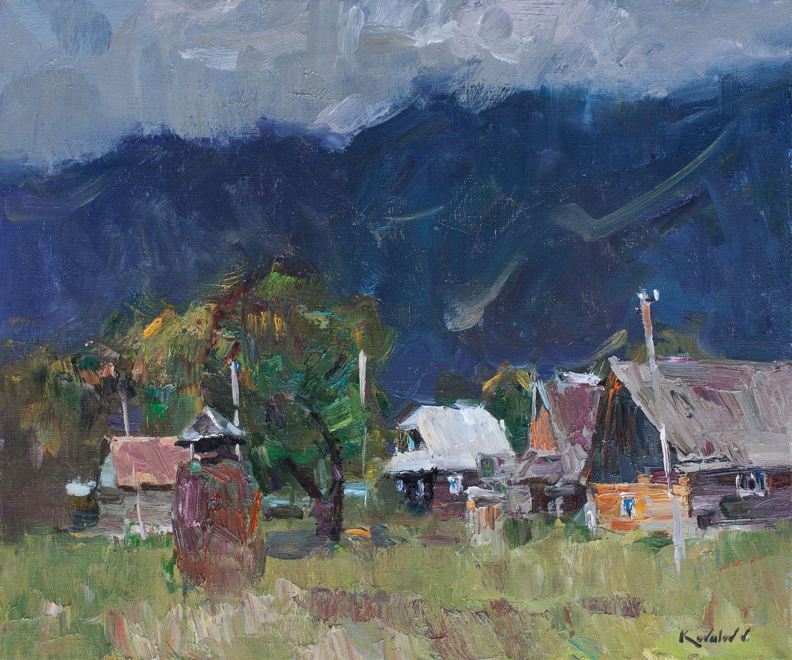 Oil painting freshness after the rain Ukrainian Artist: Title: Oil painting freshness after the rain Ukrainian Artist Description: 87KV Painter: Kovaliov V. Size: 50x60 cm/19.7x23.6 inches Components: oil, canvas Original painting from our collection ERA: