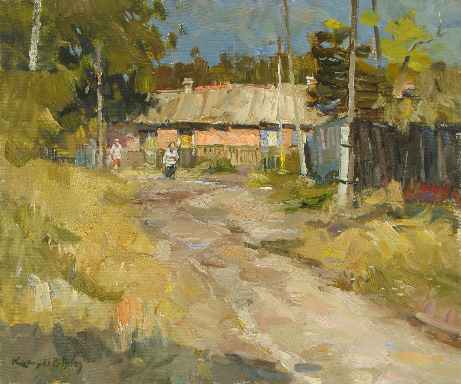 Oil painting Street in Nikopol Ukrainian Artist: Title: Oil painting Street in Nikopol Ukrainian Artist Description: 90KV Painter: Kovaliov V. Size: 50x60 cm/19.7x23.6 inches Components: oil, canvas Original painting from our collection ERA: 2011