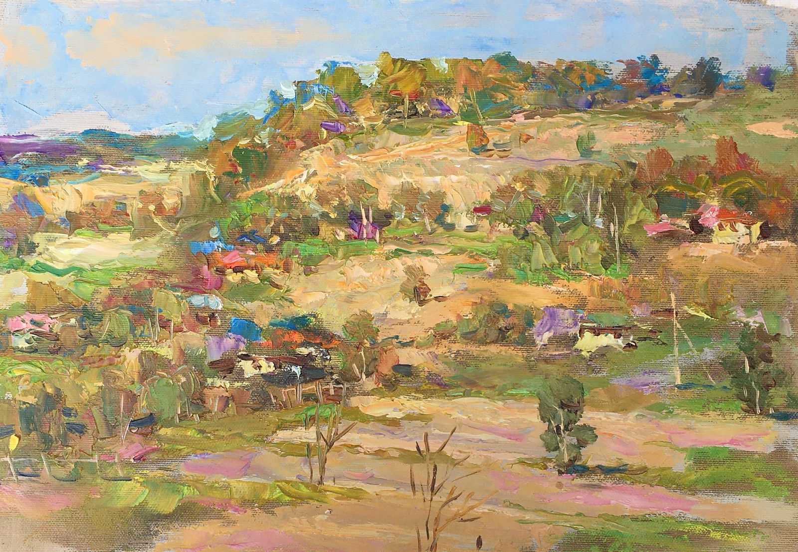 Oil painting Autumn Sergey Ivanovich Animov: Title: Oil painting Autumn Sergey Ivanovich Animov Description: 232DDD Painter: Sergey Ivanovich Animov Size: 27x38,5 cm/10,63x15,15 inches Components: canvas, oil Original painting from our collectio