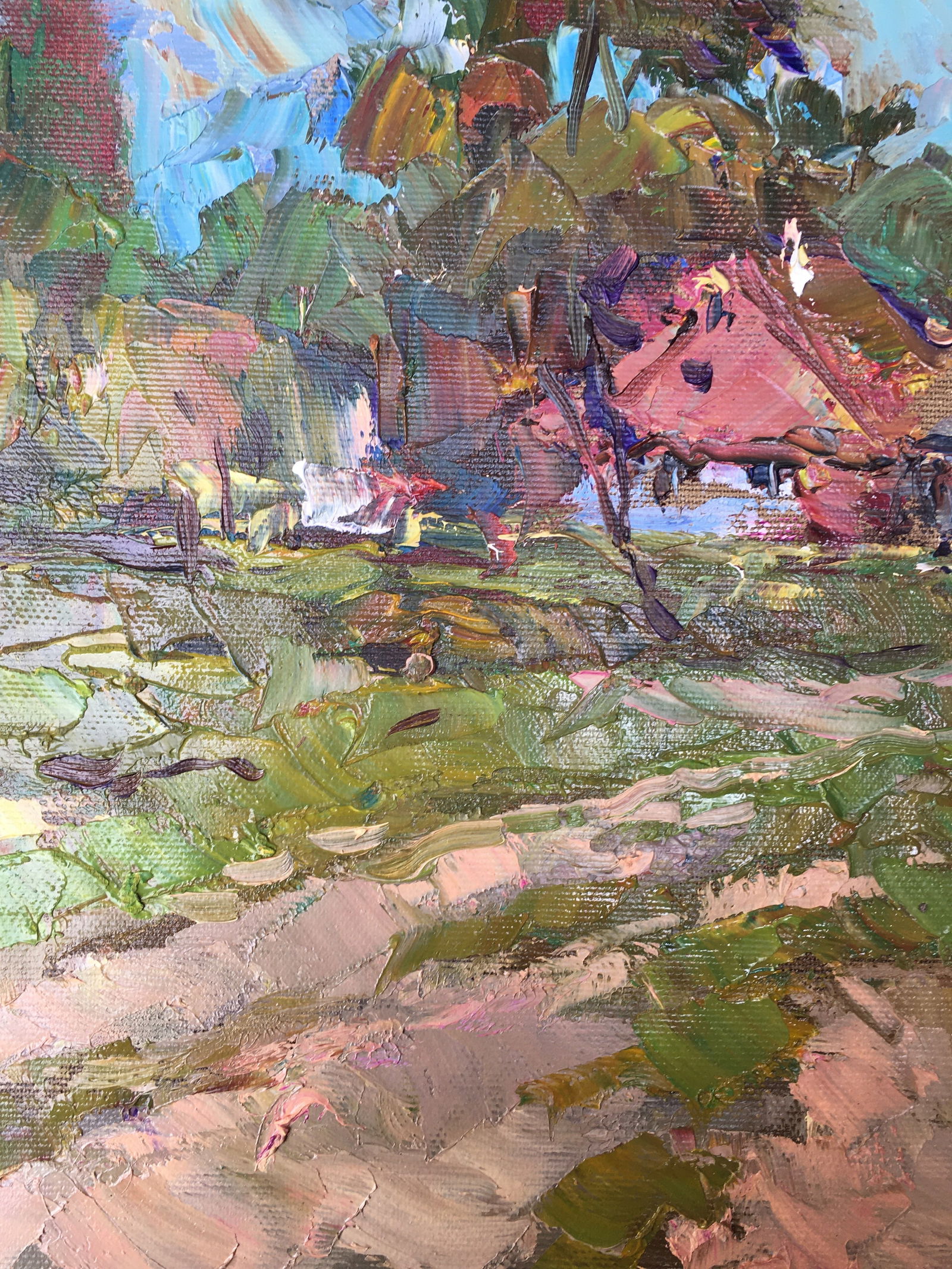 Oil painting Outside the village Sergey Ivanovich Animov - 4