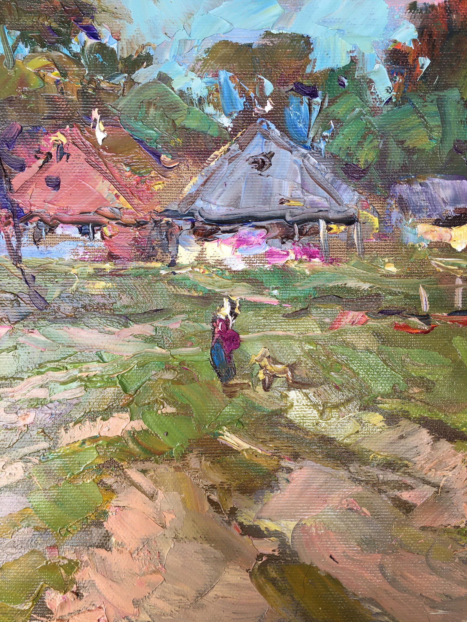 Oil painting Outside the village Sergey Ivanovich Animov - 6