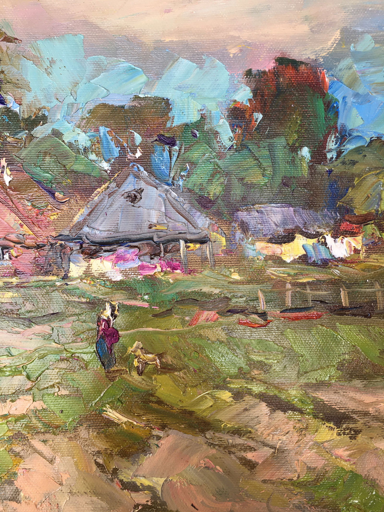 Oil painting Outside the village Sergey Ivanovich Animov - 7