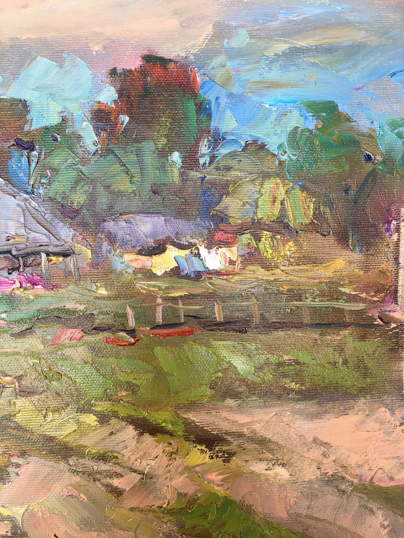 Oil painting Outside the village Sergey Ivanovich Animov - 8