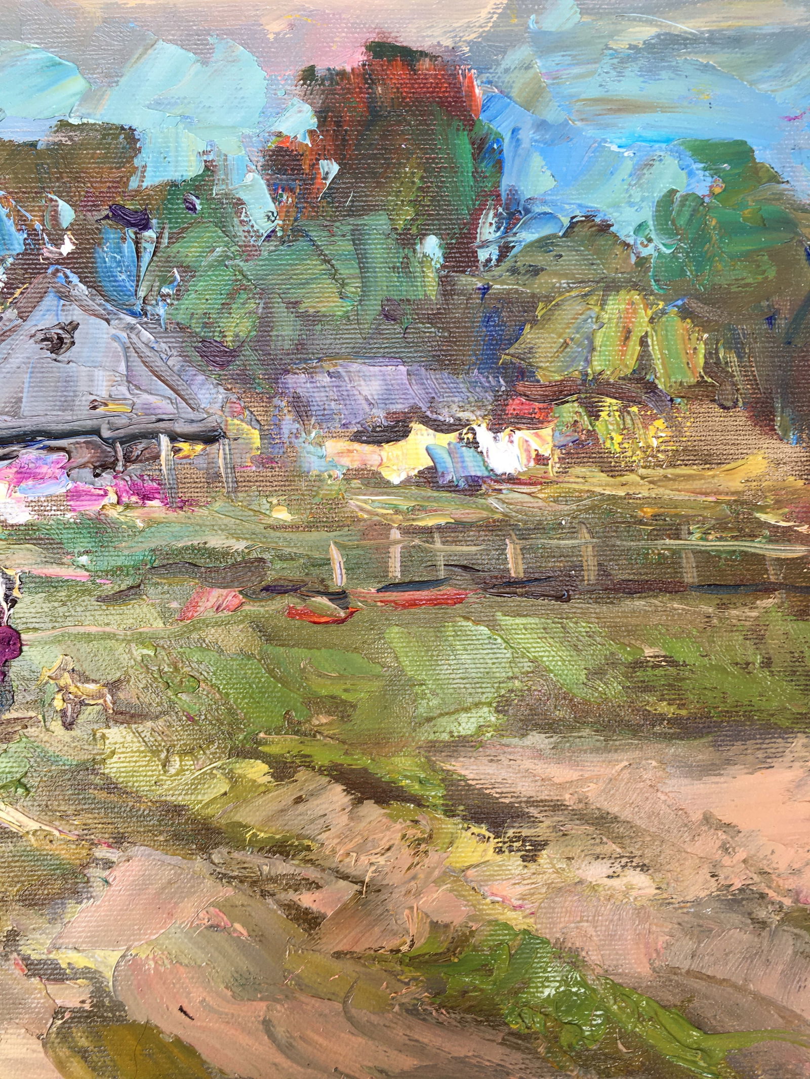 Oil painting Outside the village Sergey Ivanovich Animov - 9