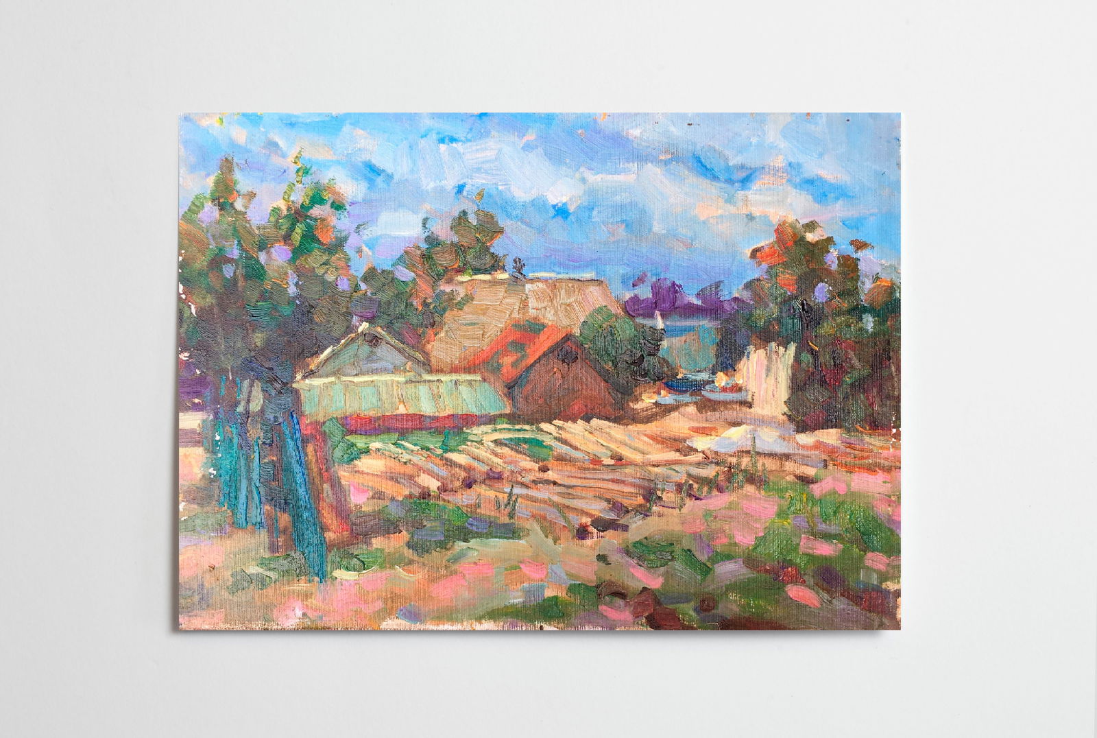 Oil painting Village yard Sergey Ivanovich Animov - 2