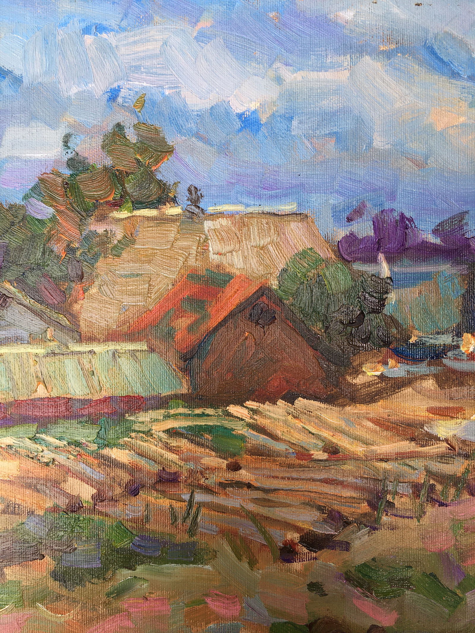 Oil painting Village yard Sergey Ivanovich Animov - 6