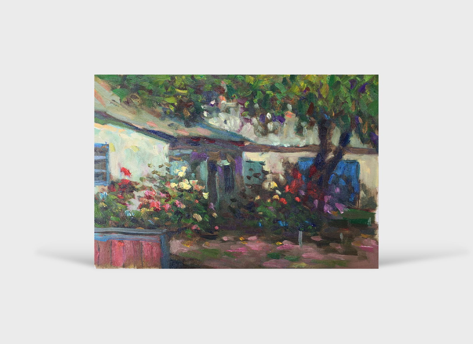 Oil painting In a rural yard Sergey Ivanovich Animov - 11