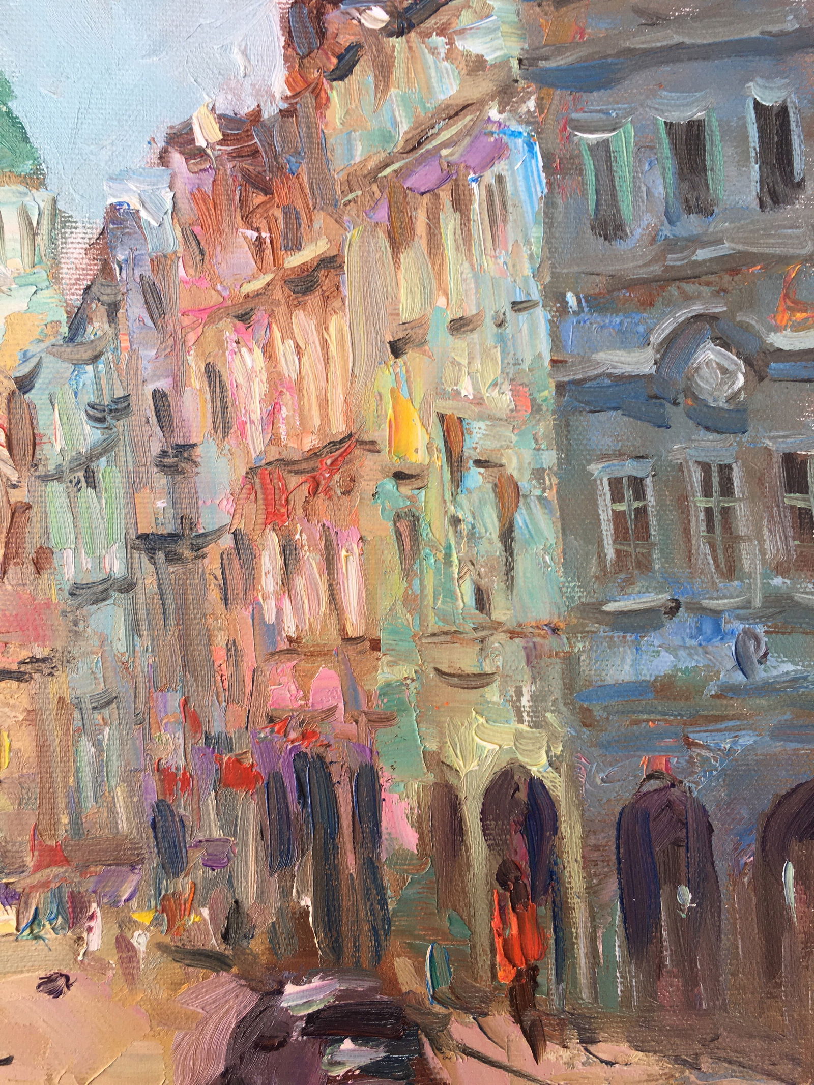 Oil painting Noisy street Sergey Ivanovich Animov - 10