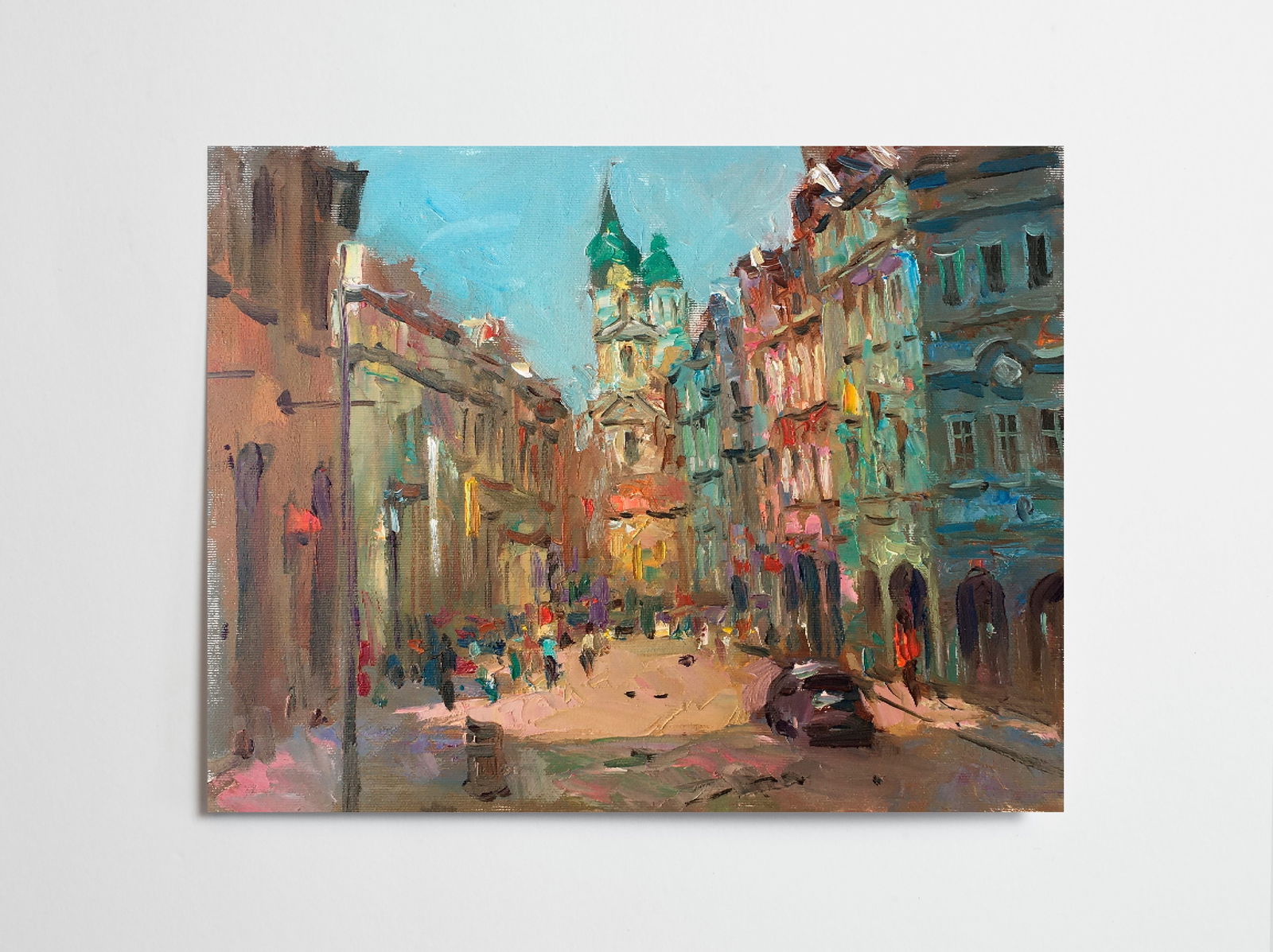 Oil painting Noisy street Sergey Ivanovich Animov - 2