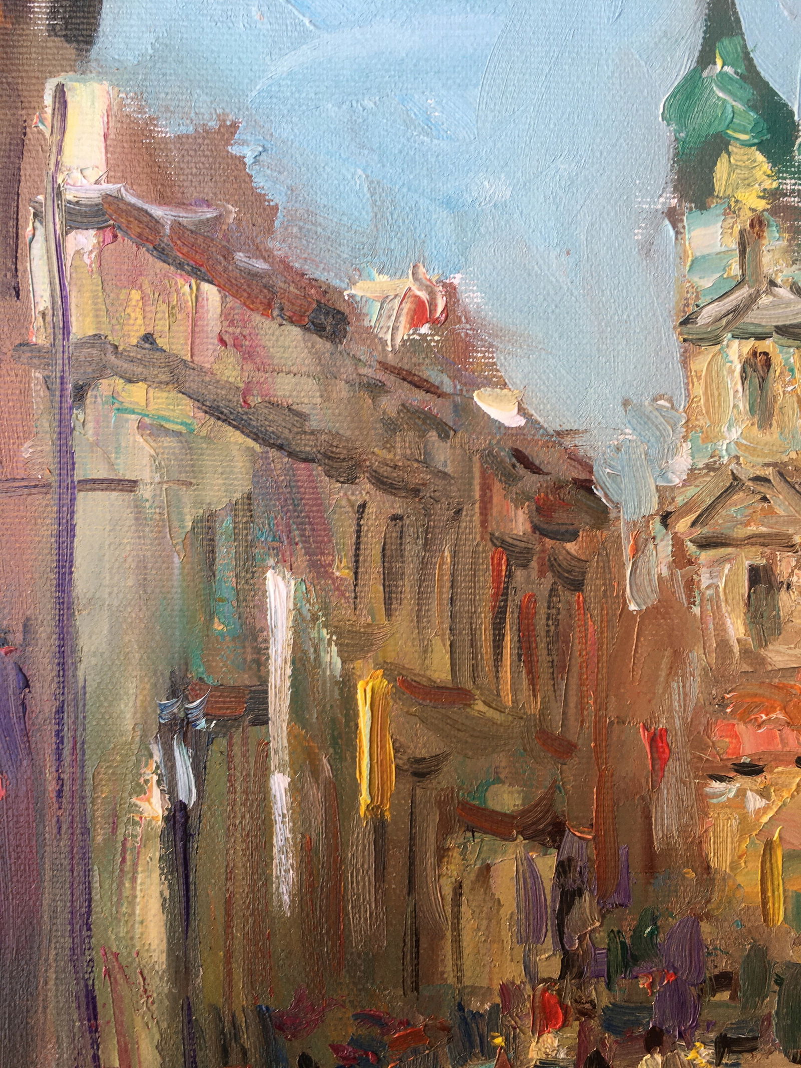 Oil painting Noisy street Sergey Ivanovich Animov - 4