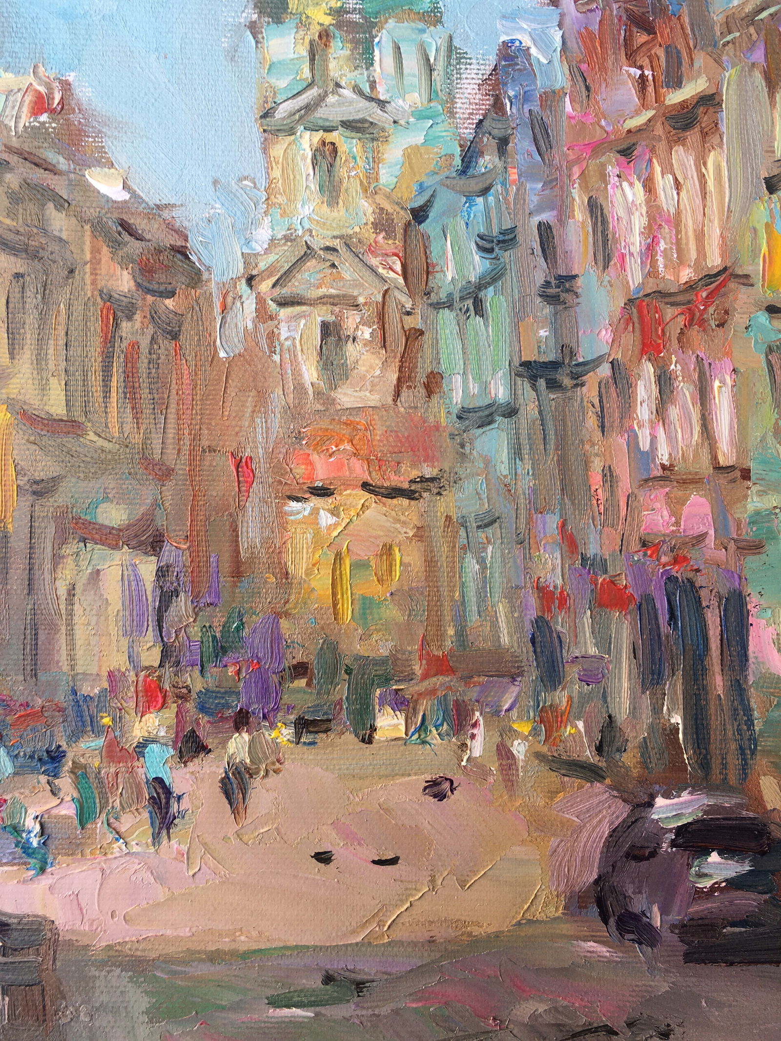 Oil painting Noisy street Sergey Ivanovich Animov - 7