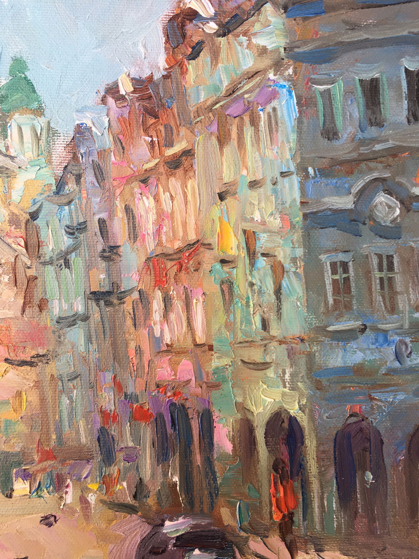 Oil painting Noisy street Sergey Ivanovich Animov - 9