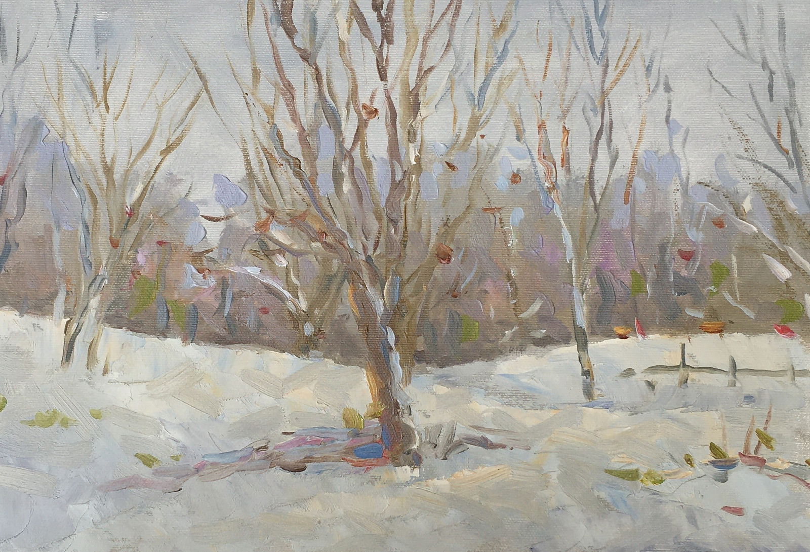 Oil painting Winter forest Sergey Ivanovich Animov (1 of 11)