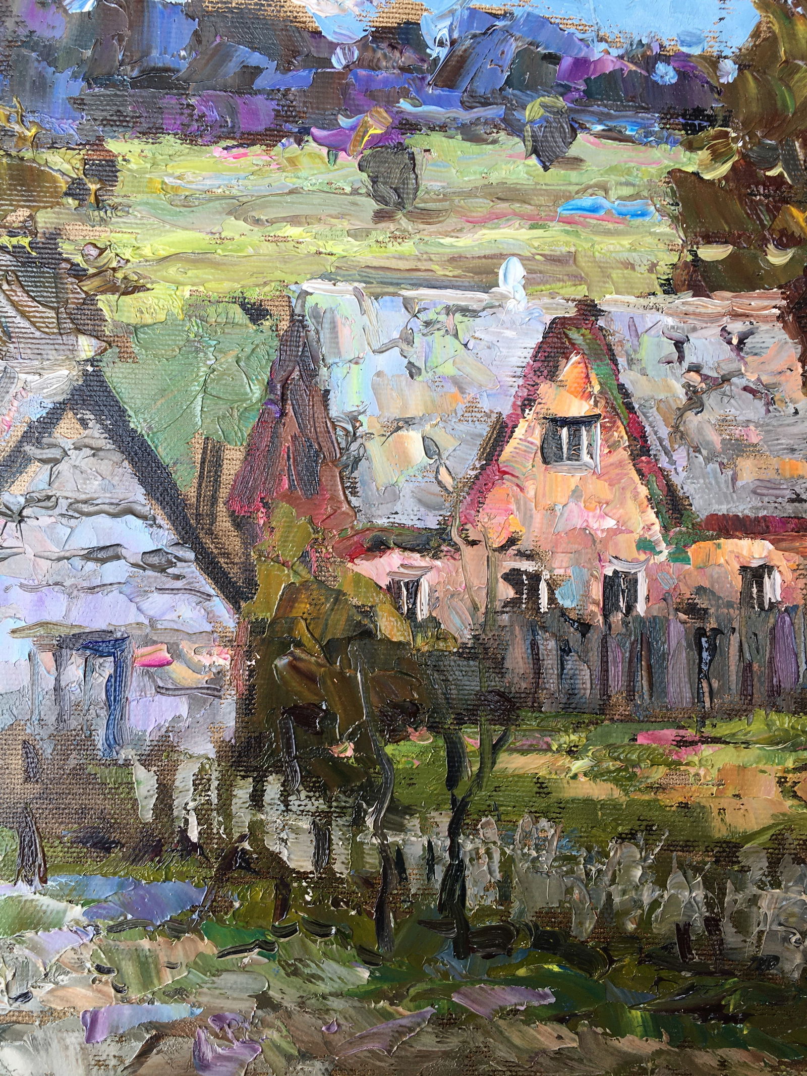 Oil painting Village street Sergey Ivanovich Animov - 4