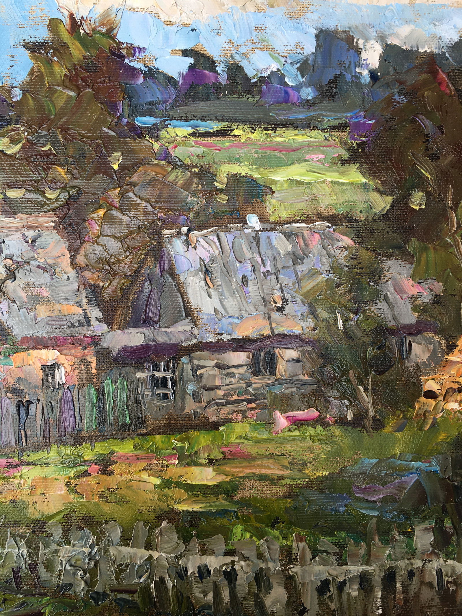 Oil painting Village street Sergey Ivanovich Animov - 7