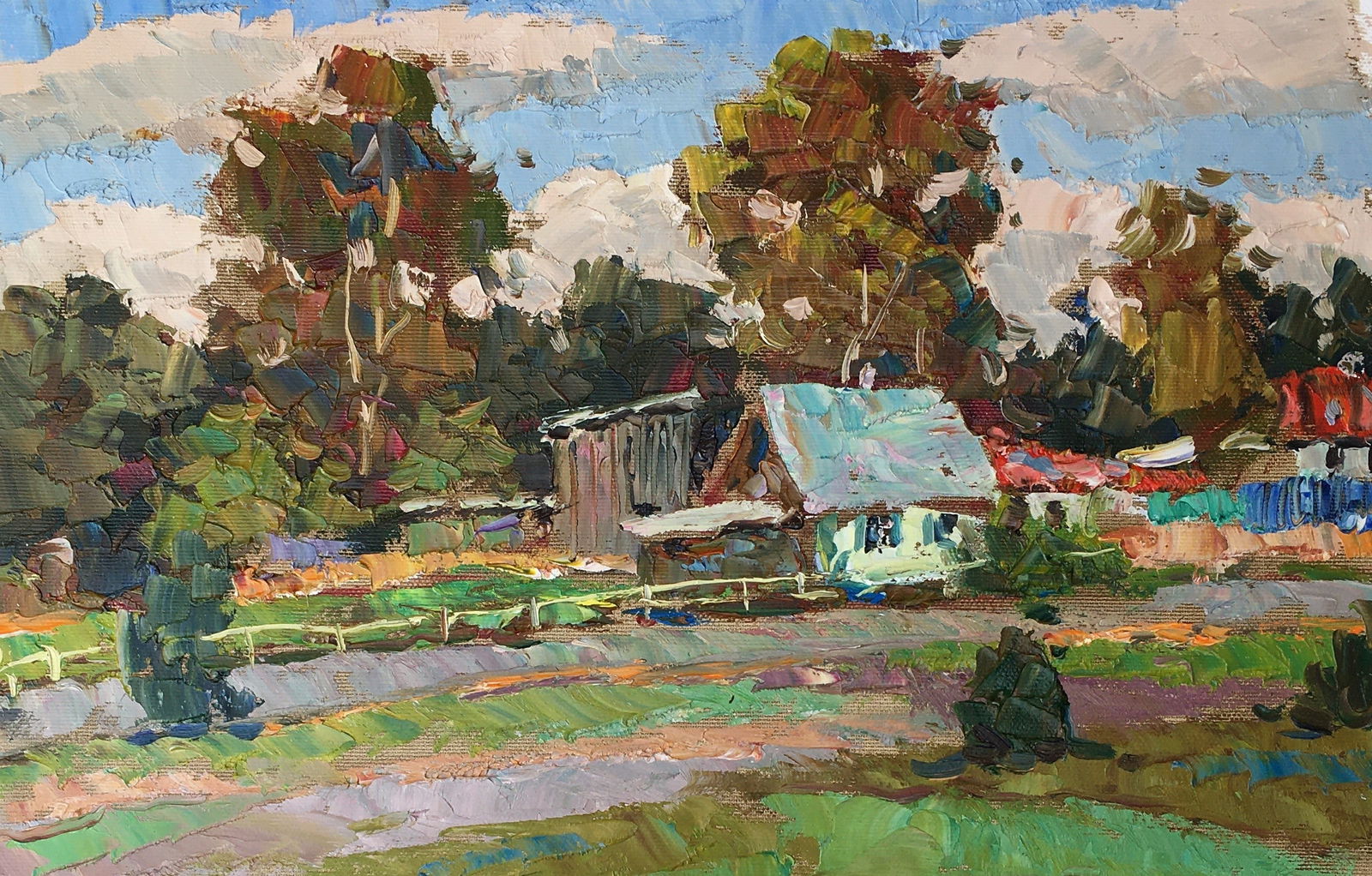 Oil painting Summer vegetable gardens Sergey Ivanovich Animov: Title: Oil painting Summer vegetable gardens Sergey Ivanovich Animov Description: 293DDD Painter: Sergey Ivanovich Animov Size: 27x39 cm/10,63x15,35 inches Components: canvas, oil Original painting fr