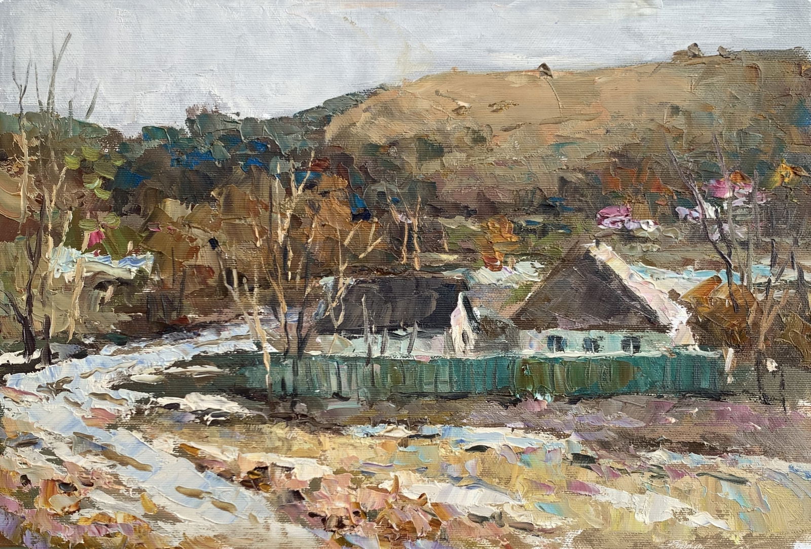 Oil painting Cold day Sergey Ivanovich Animov: Title: Oil painting Cold day Sergey Ivanovich Animov Description: 305DDD Painter: Sergey Ivanovich Animov Size: 25x38 cm/9,84x14,96 inches Components: canvas, oil Original painting from our