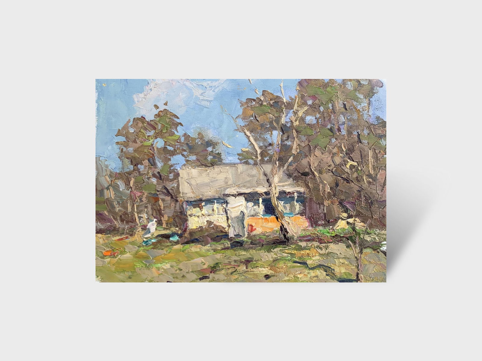 Oil painting Parents' yard Sergey Ivanovich Animov - 11