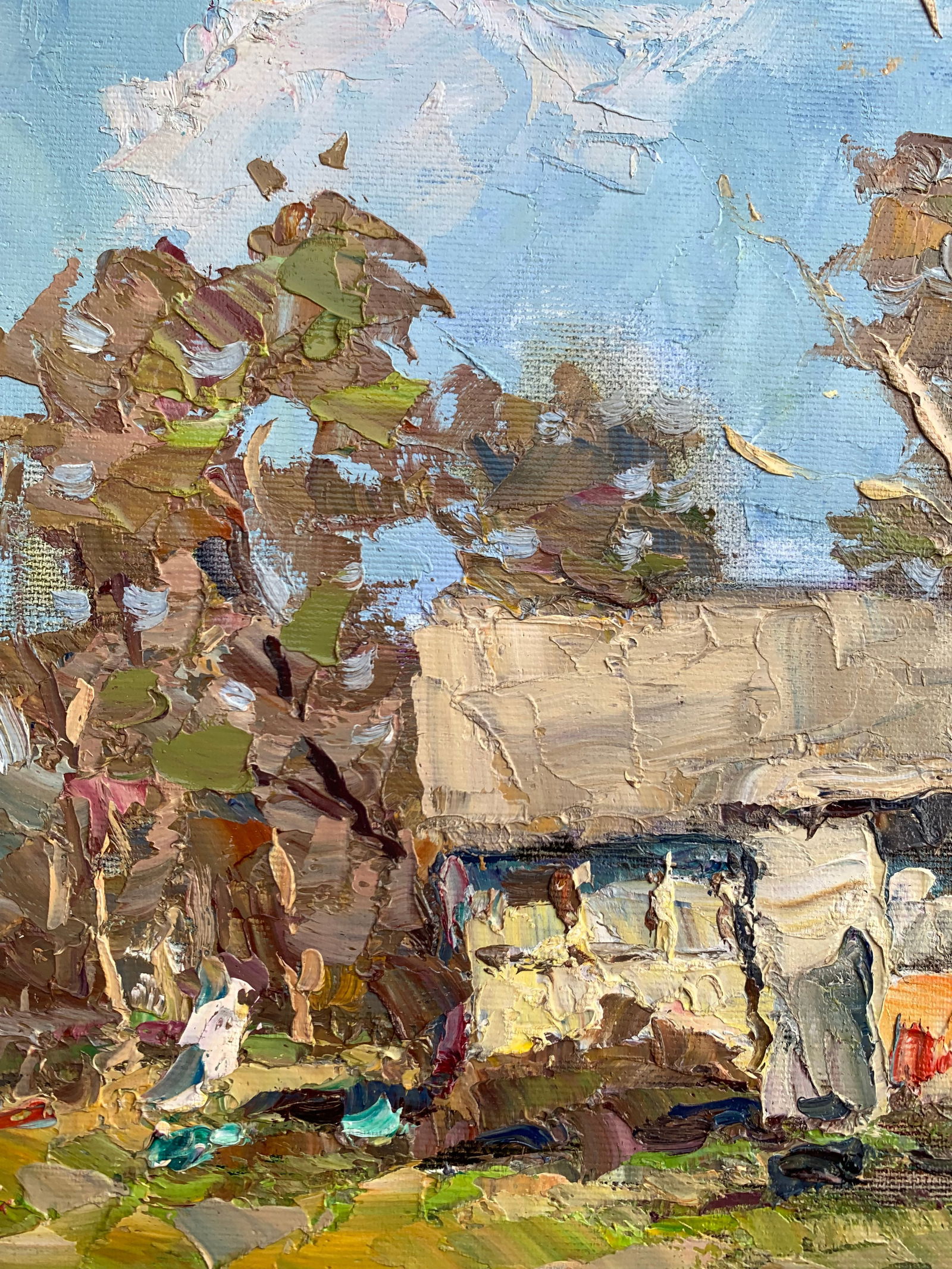 Oil painting Parents' yard Sergey Ivanovich Animov - 3