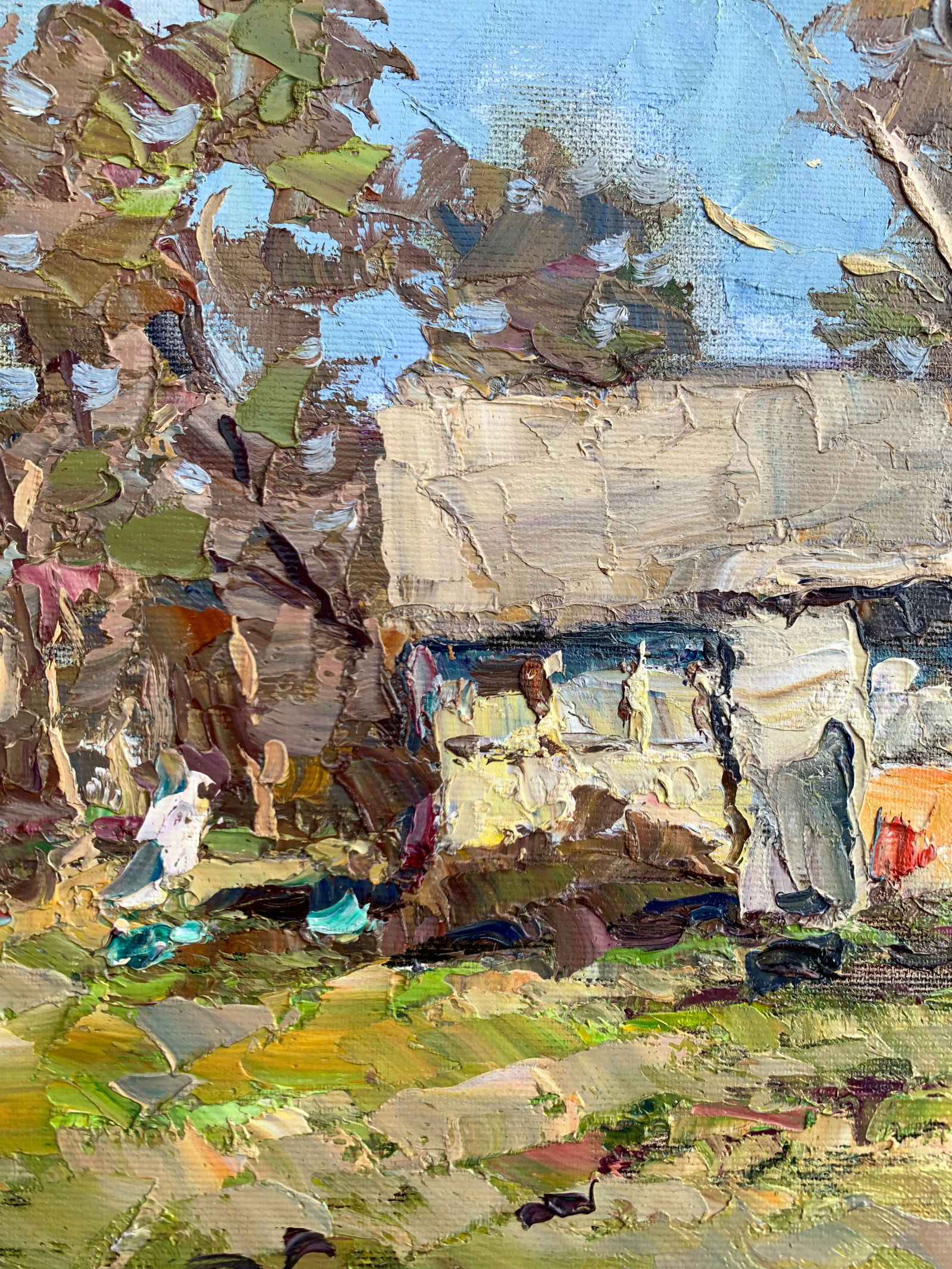 Oil painting Parents' yard Sergey Ivanovich Animov - 4