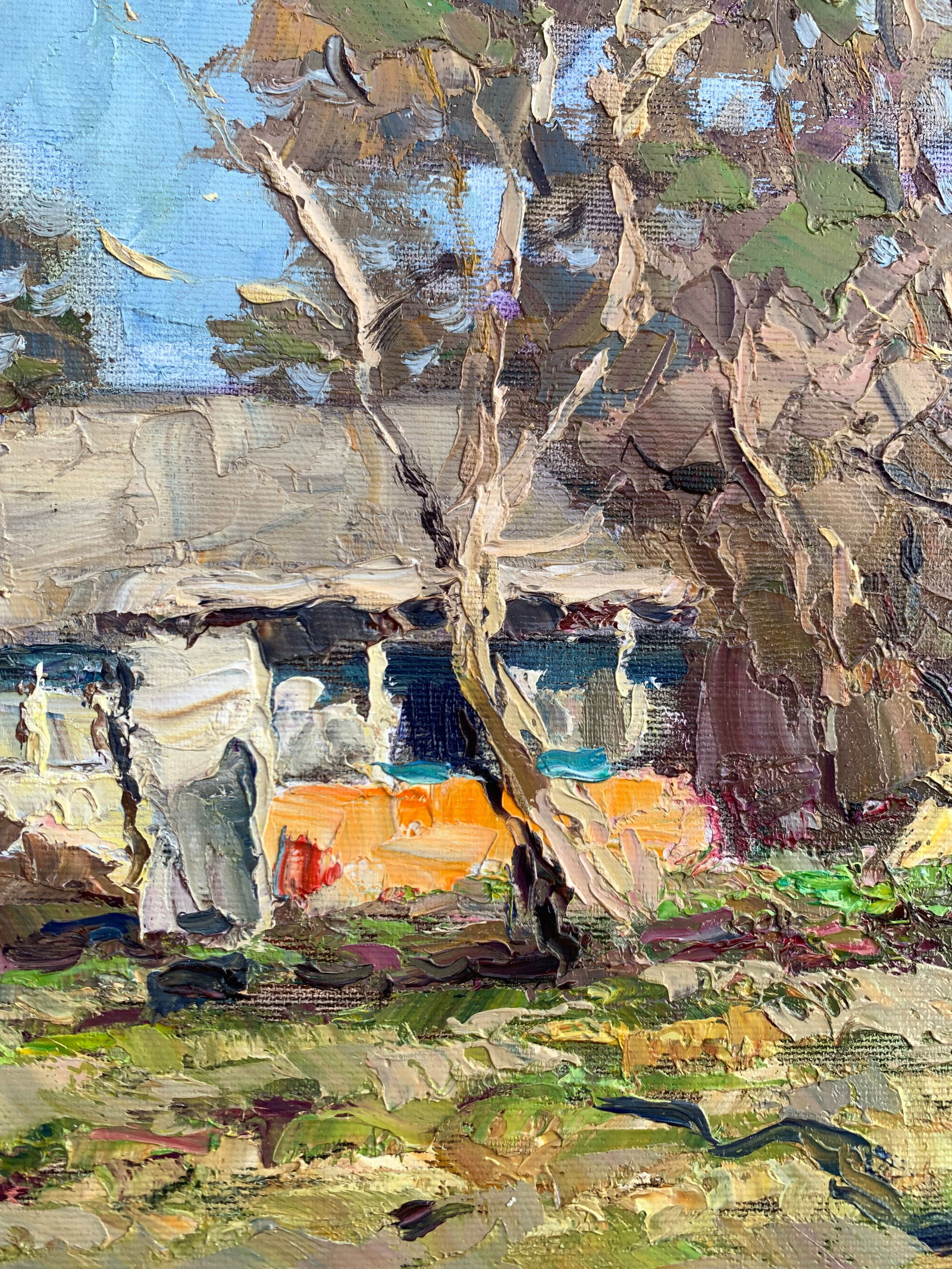 Oil painting Parents' yard Sergey Ivanovich Animov - 6
