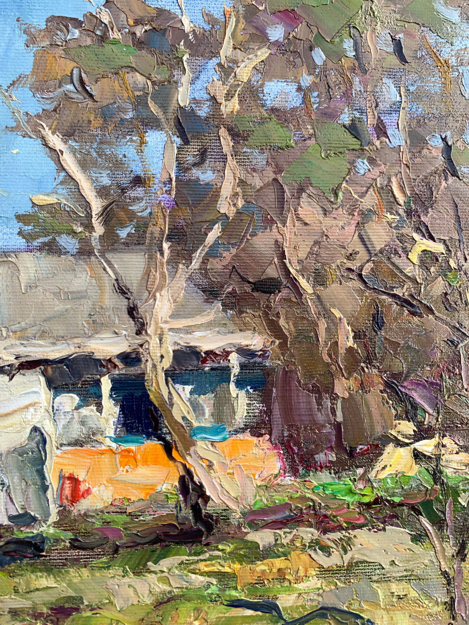 Oil painting Parents' yard Sergey Ivanovich Animov - 7