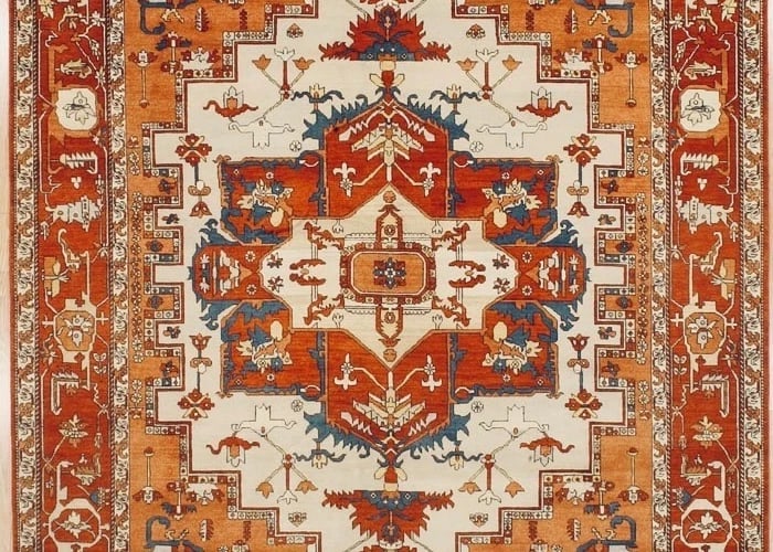 Hand Knotted Jaldar Navy Wool Geometric Oriental Area Rug 8'3" x 11'5" - 3