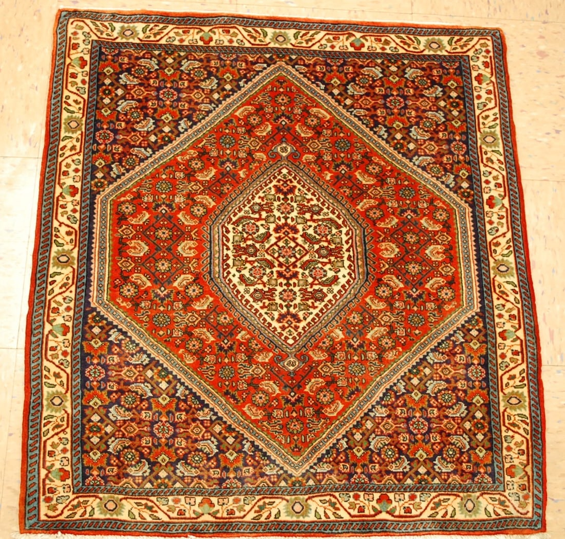 Persain BIJAR RUG 2'6"X2'9": Title: Persain BIJAR RUG 2'6"X2'9" Description:OLD,ANTIQUE HIGHLY DETAILED FINE VILLAGE WOVEN KORK WOOL_HIGH KPSI WOVEN Persian BIJAR ORIENTAL RUG.........Highly detailed allover design pattern
