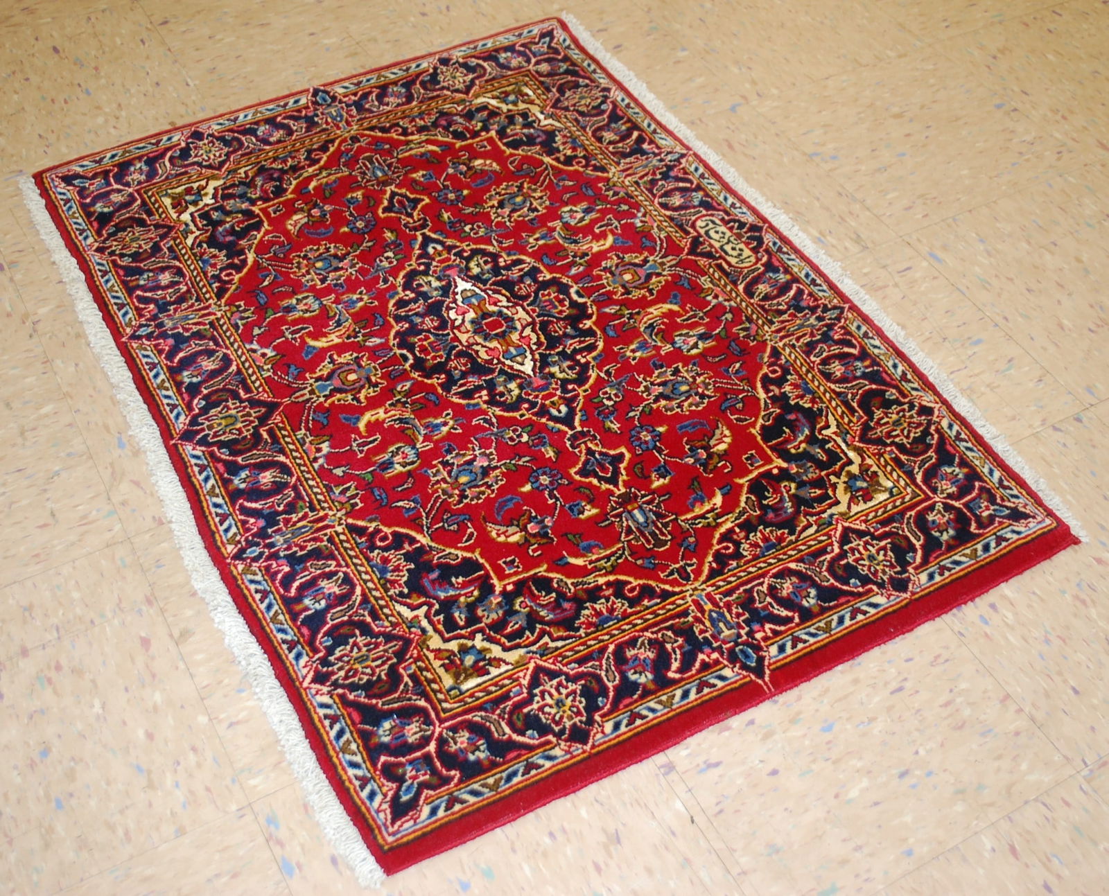 PAIR ,ANTIQUE PERSIAN -KESHAN RUG 2'5" x 3'4" AND 2'6" X 3'4" - 9